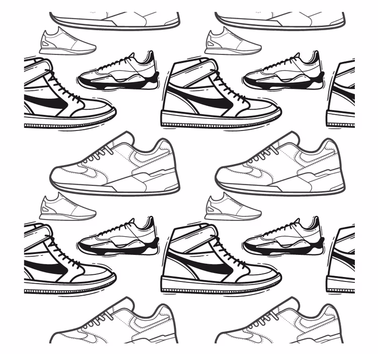 Μοντέρνο σουβέρ με σχέδια περιγράμματος sneakers - TenStickers