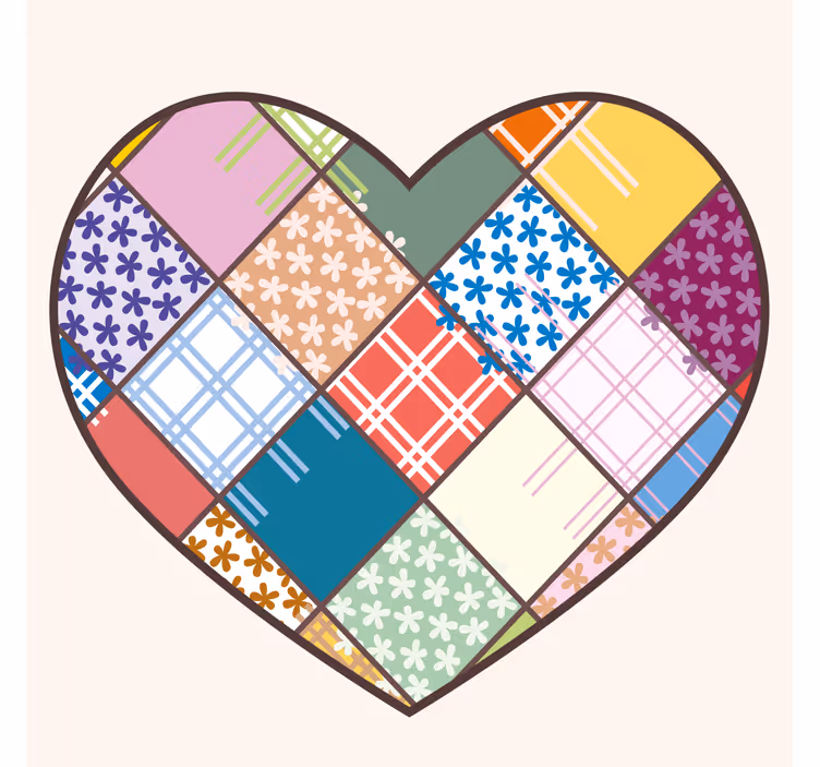Σουβέρ με σχέδιο πατρόν από καρδιές patchwork - TenStickers