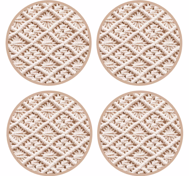 στρογγυλό σουβέρ με υφή διακόσμησης "boho". - TenStickers