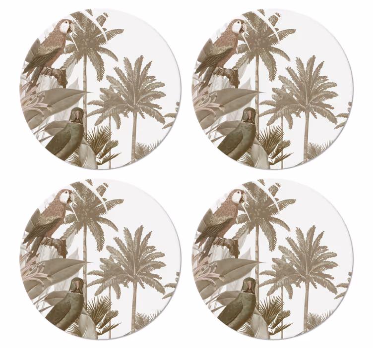 Vintage τροπική πανίδα vintage σουβέρ - TenStickers