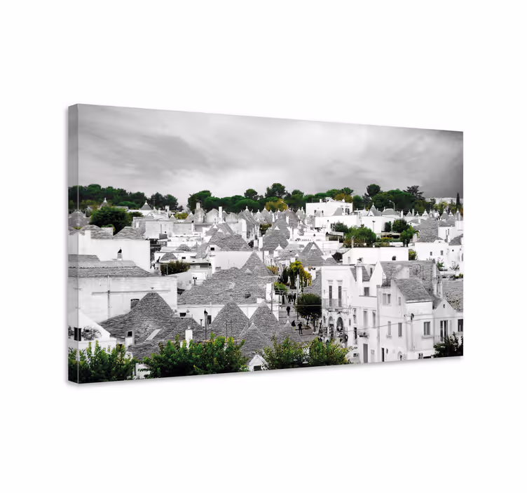 εκτυπώσεις σε καμβά της πόλης alberobello trulli - TenStickers
