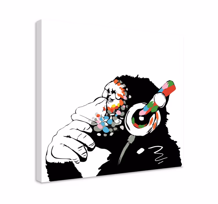 Mono banksy música μουσική τέχνη καμβά - TenStickers