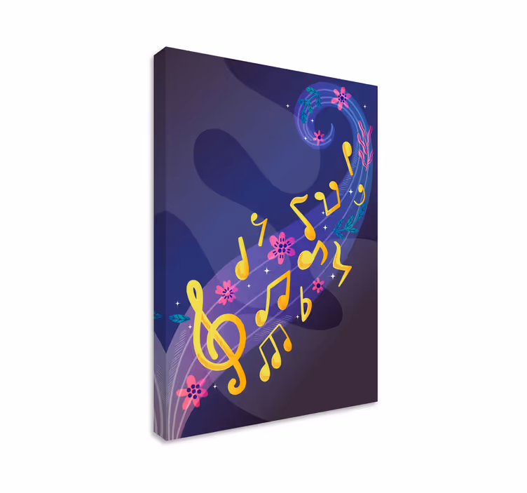 Notas musicales μουσική καμβά τέχνη - TenStickers