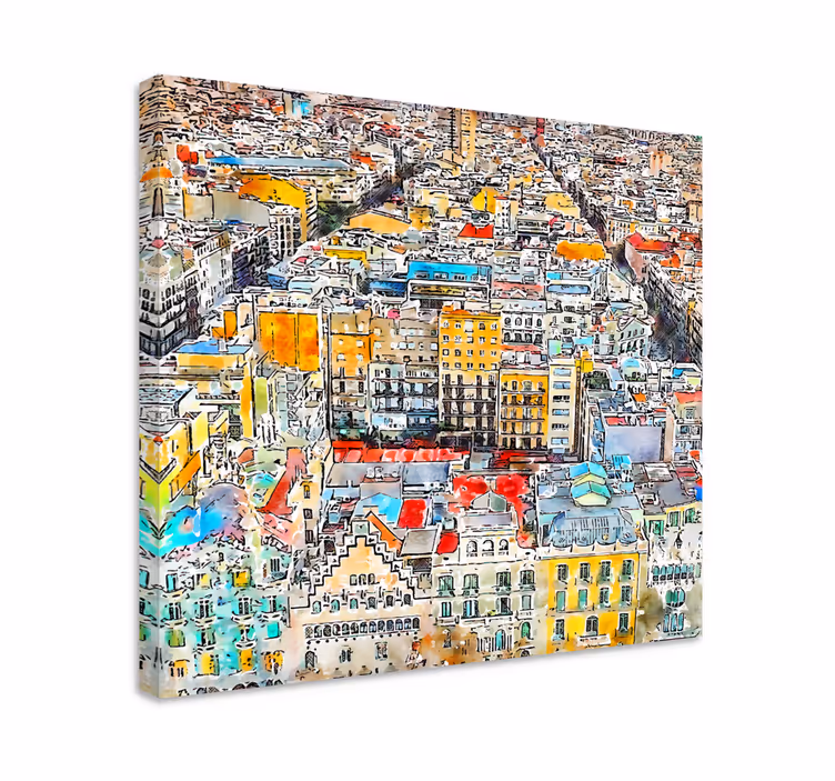 εκτυπώσεις σε καμβά arte vistas barcelona - TenStickers