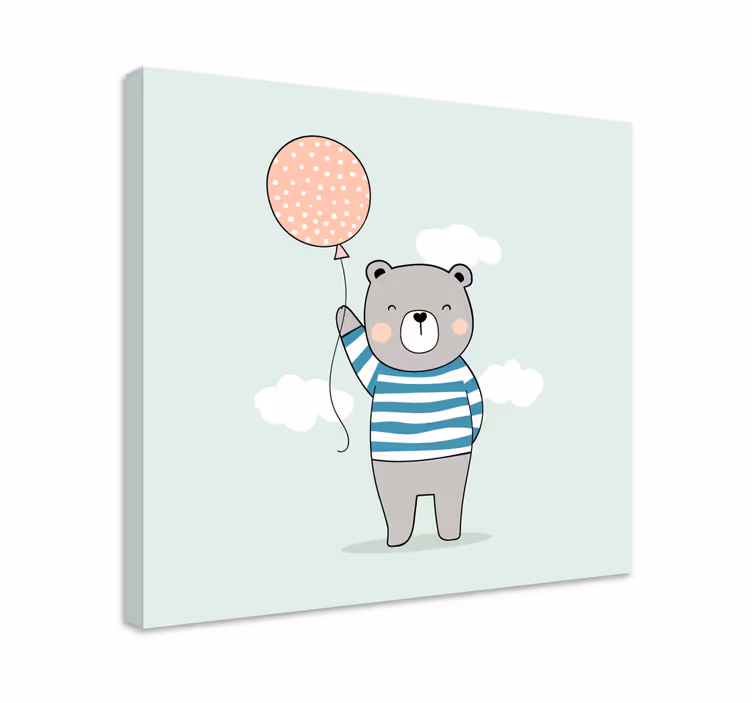 3d καμβάς ζωγραφικής Αρκούδος Μπαλόνι - TenStickers