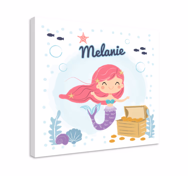 Bebe de sirena con nombre φυτώριο καμβά - TenStickers