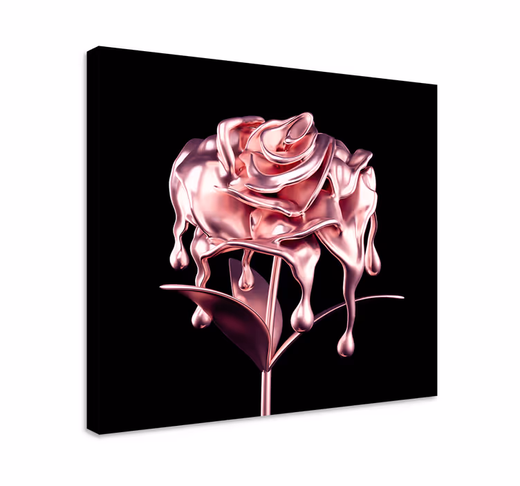 τήξη 3d καμβά ροζ λουλούδι - TenStickers