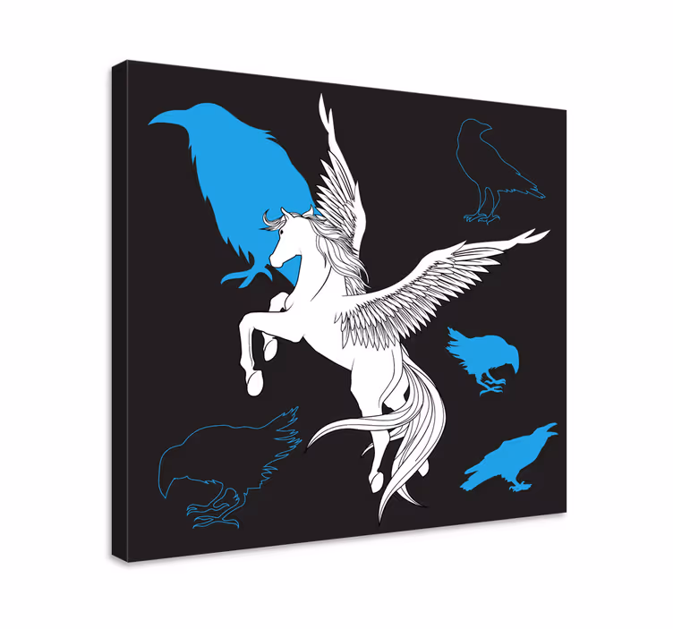 καμβά αλόγου pegasus και κοράκων - TenStickers