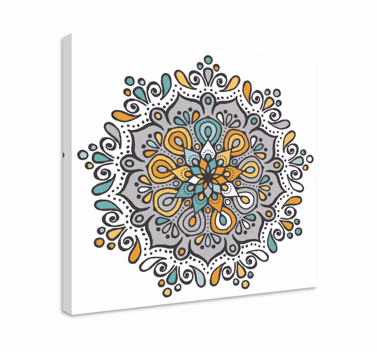 Μάνταλα πολύχρωμο με floral καμβά τοίχου - TenStickers