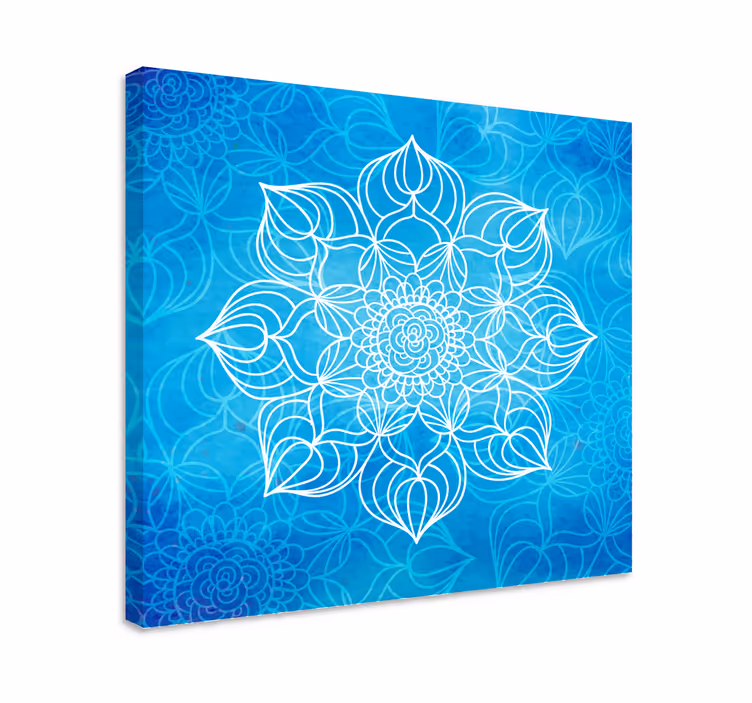 μπλε χρώμα splash mandala καμβά τοίχο τέχνη - TenStickers