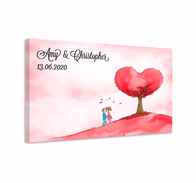 árbol beso εξατομικευμένος καμβάς τοιχογραφίας - TenStickers