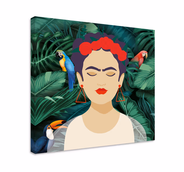 εκτυπώσεις σε καμβά με χαρακτήρες frida και ζώων - TenStickers