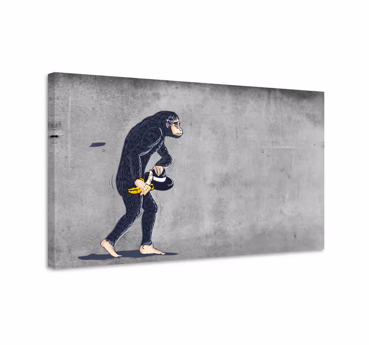 Banksy μαϊμού με μπανάνες σε καμβά - TenStickers