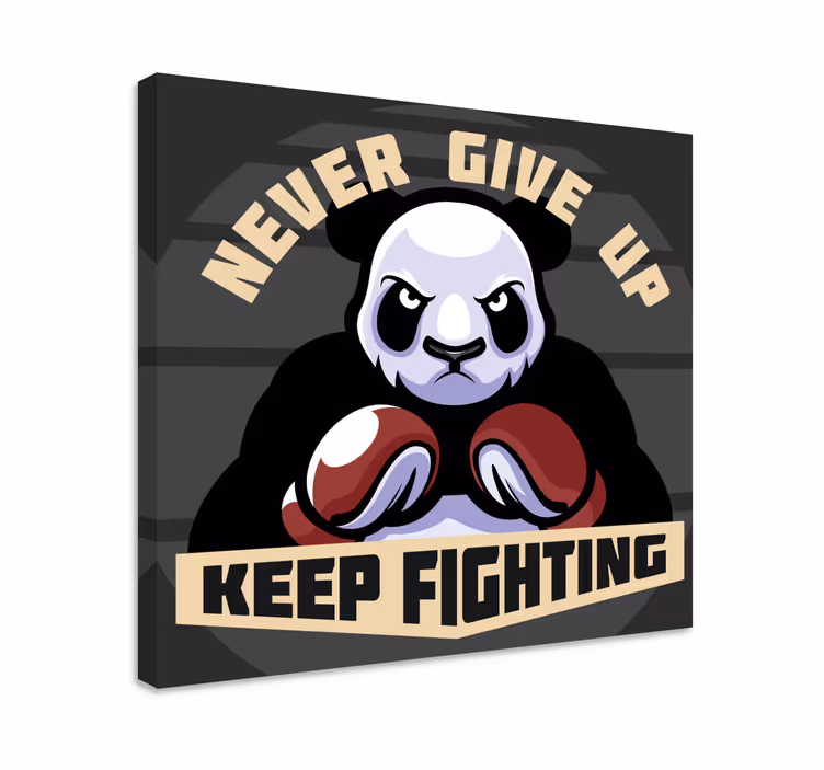Ζωγραφική καμβά με ζώα κίνητρο πυγμαχίας panda - TenStickers