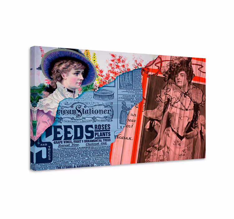Κομψό καμβά ζωγραφικής vintage Μόδα Πορτρέτα - TenStickers
