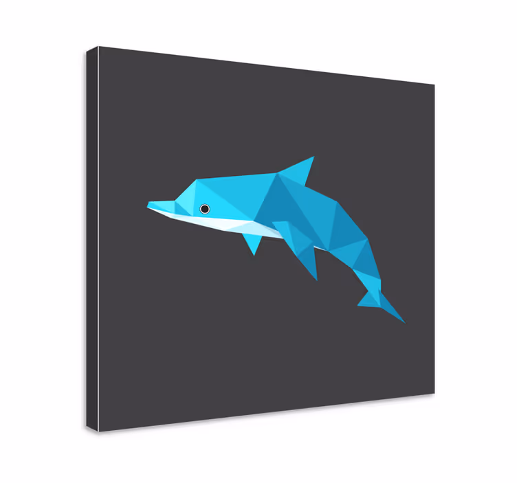 εκτυπώσεις σε καμβά ζώων δελφινιών origami - TenStickers