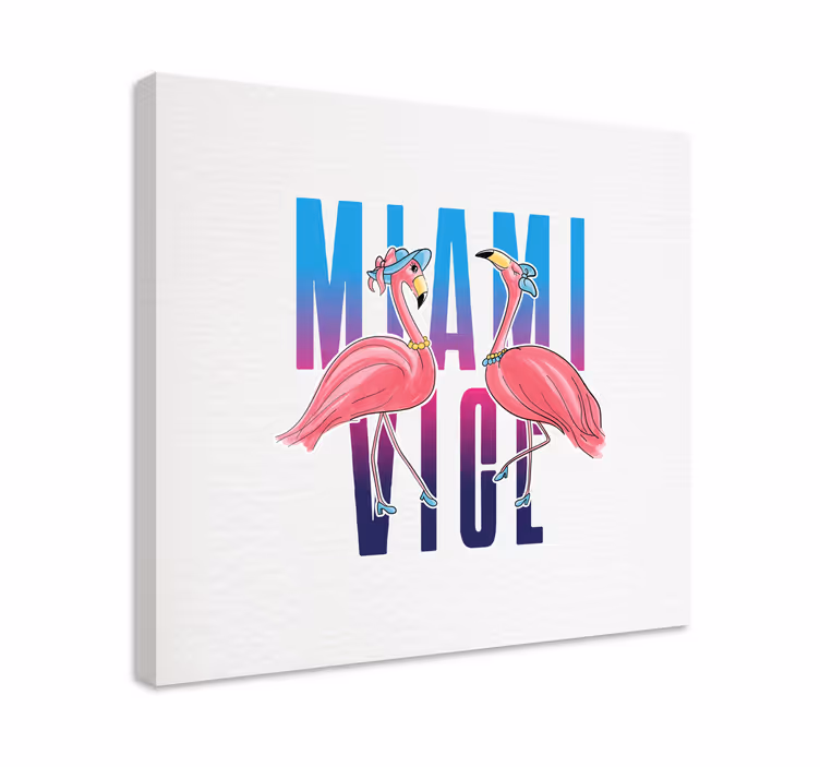 εκτυπώσεις σε καμβά ζώων σχεδιασμού miami vice flamingo - TenStickers
