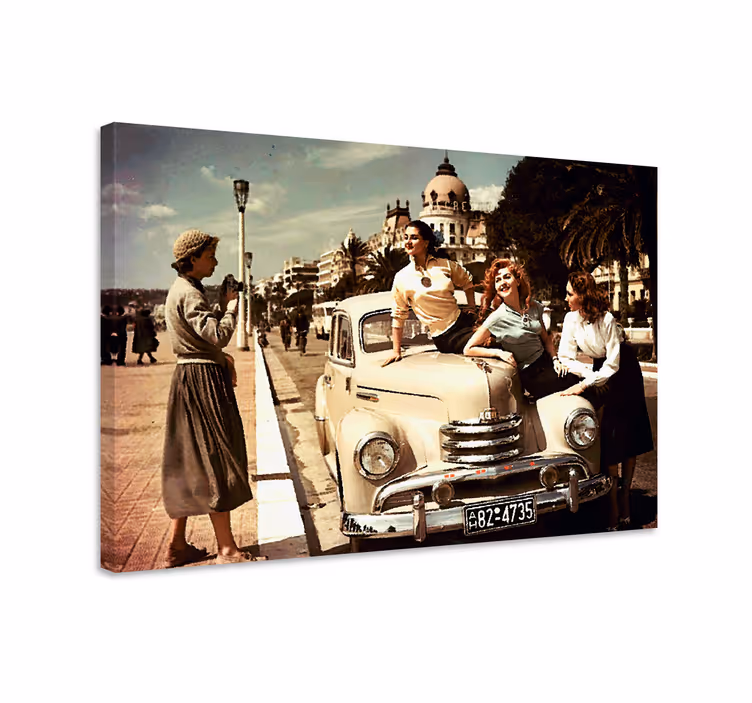 Καμβάς πίνακας vintage Γοητεία κλασικού αυτοκινήτου - TenStickers