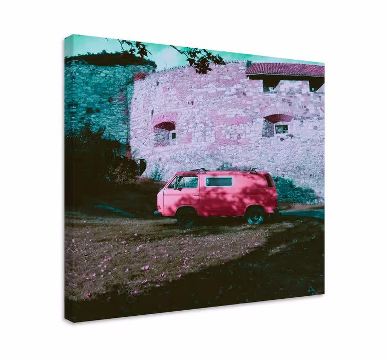 ΑΒΓ γράμματα καμβάς ζωγραφικής Ροζ Βαν vintage - TenStickers