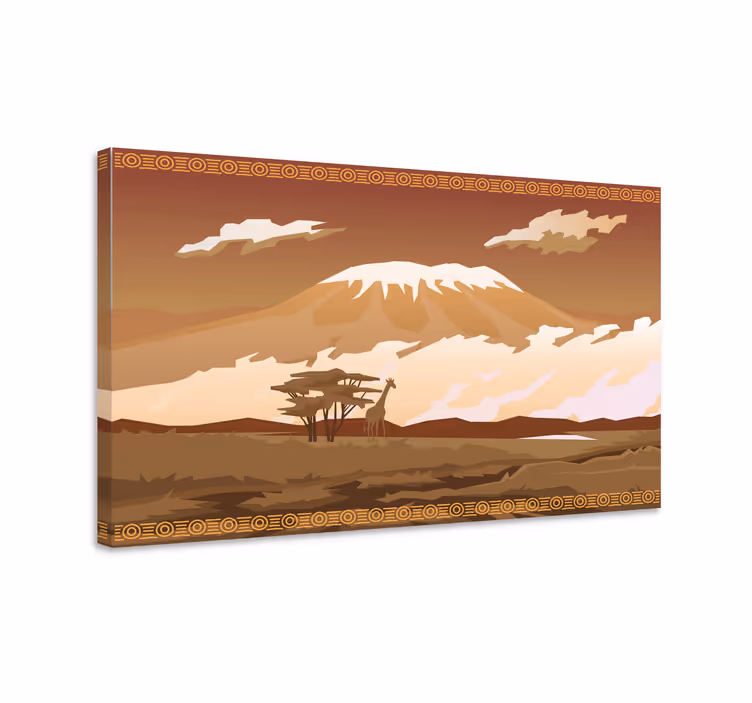 Kilimanjaro καφέ καμβά τοπίου - TenStickers