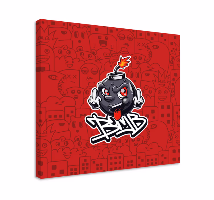 Swag baby bomb graffiti κινούμενα σχέδια μοντέρνος καμβάς - TenStickers