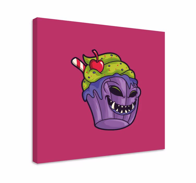 ζόμπι cupcake κινούμενα σχέδια μοντέρνος καμβάς - TenStickers