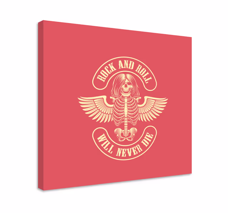 Καμβάς πίνακας vintage Θρύλος Ροκ Σκελετός - TenStickers