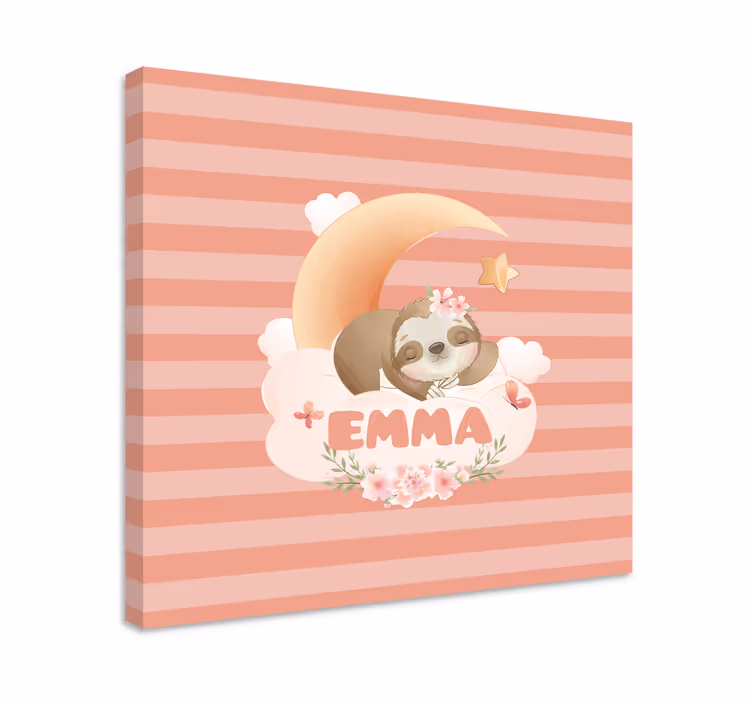 3d καμβάς ζωγραφικής Σλοθ και Φεγγάρι - TenStickers