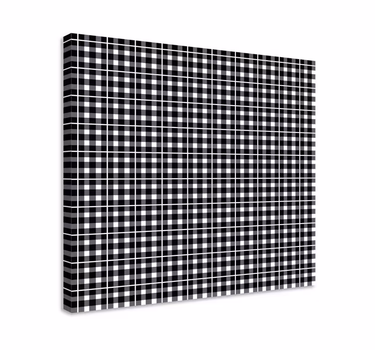 ασπρόμαυρες εκτυπώσεις τοίχου με μοτίβο gingham - TenStickers