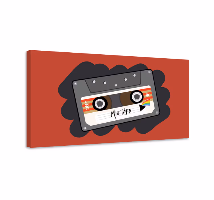 μίξη κασέτας ρετρό καμβά 80's - TenStickers