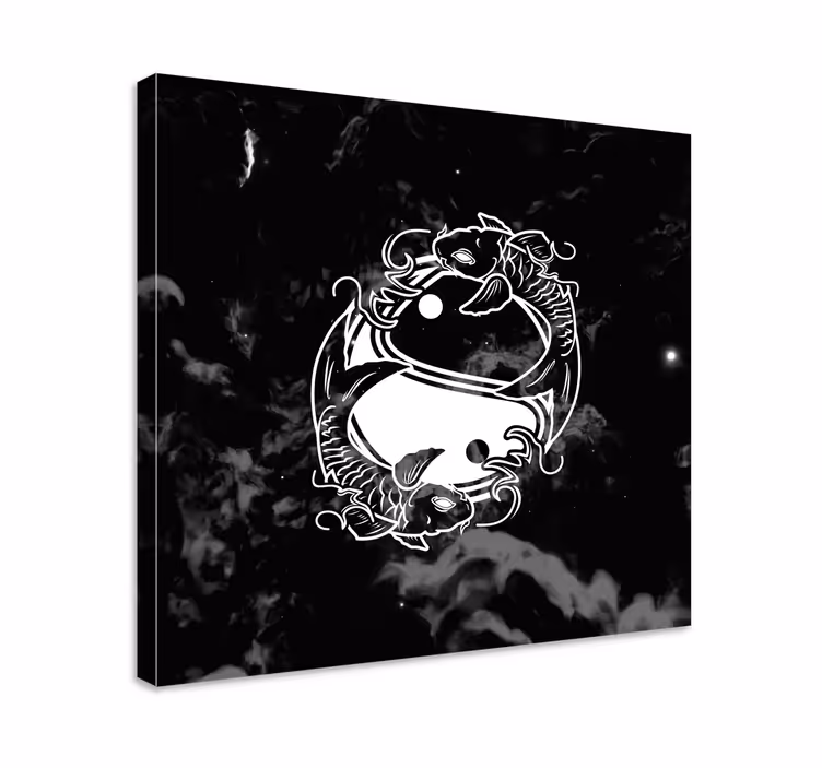 Yin yang ισορροπία ψαριών zen καμβά - TenStickers