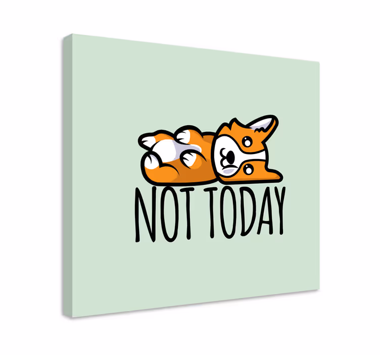 Καμβάς με σκυλιά corgi Ξαπλωμένος - TenStickers