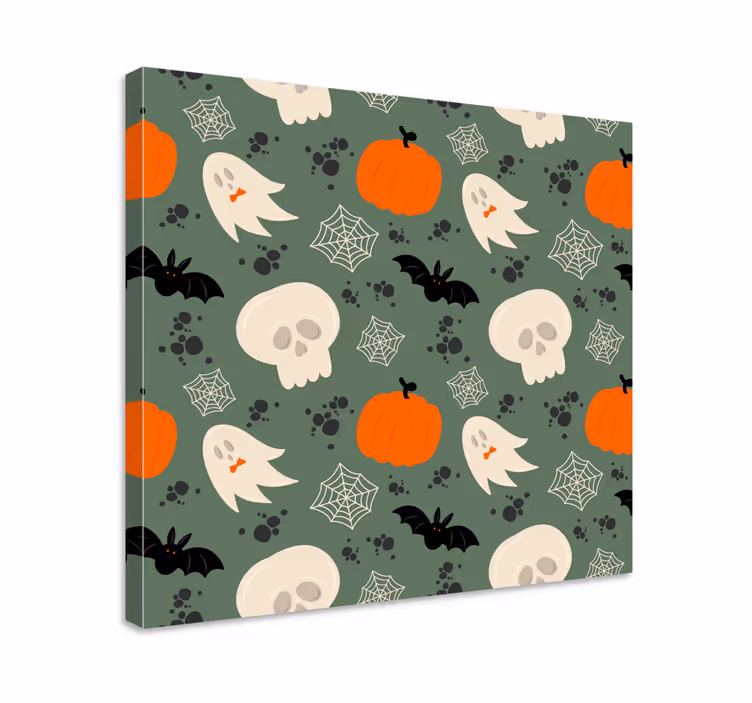 Δεινόσαυρος καμβάς ζωγραφικής με στοιχεία halloween - TenStickers