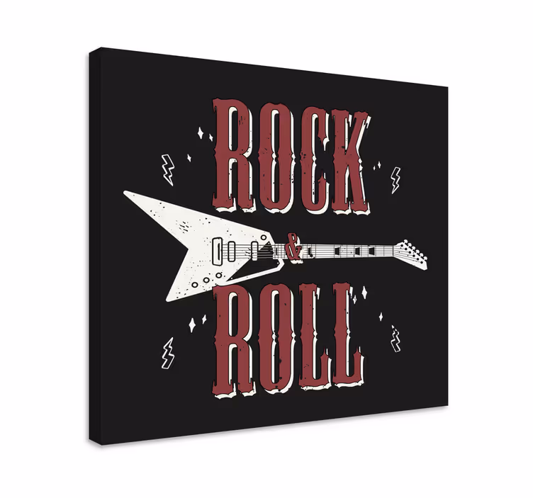 Rock n' roll με στάμπες τοίχου κρεβατοκάμαρας κιθάρας - TenStickers