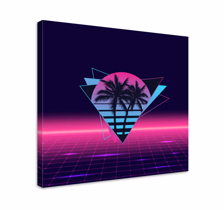 Ρετρό καμβάς φοίνικας σε στυλ vaporwave - TenStickers