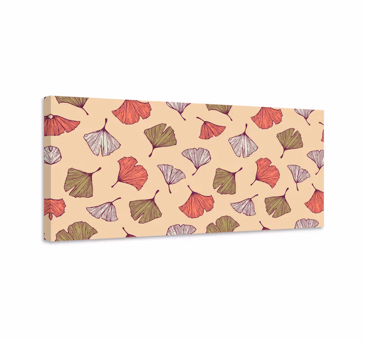 Πίνακας λουλούδια καμβάς μοτίβο φύλλων ginkgo - TenStickers