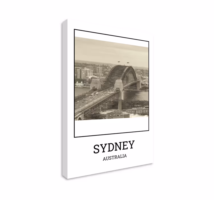 καμβάς με εικόνες πόλεων και χωρών sydney blanco y negro - TenStickers