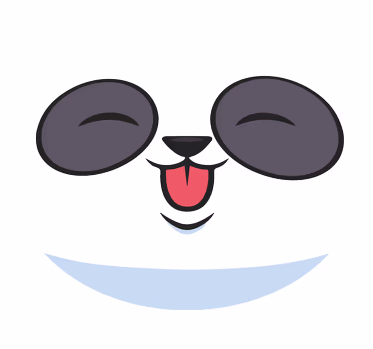 άσπρο xαλί πρόσωπο panda - TenStickers