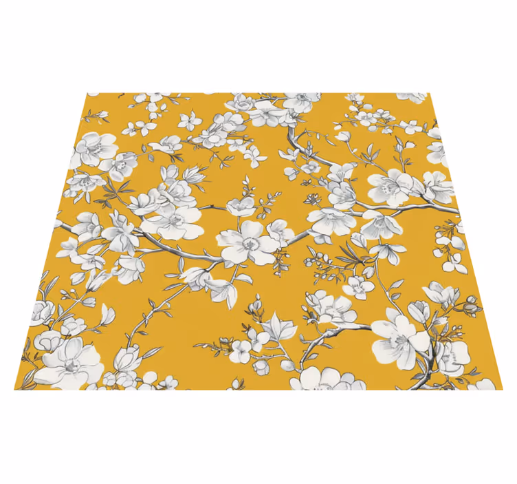 kίτρινο χαλ floral vintage μοτίβο - TenStickers