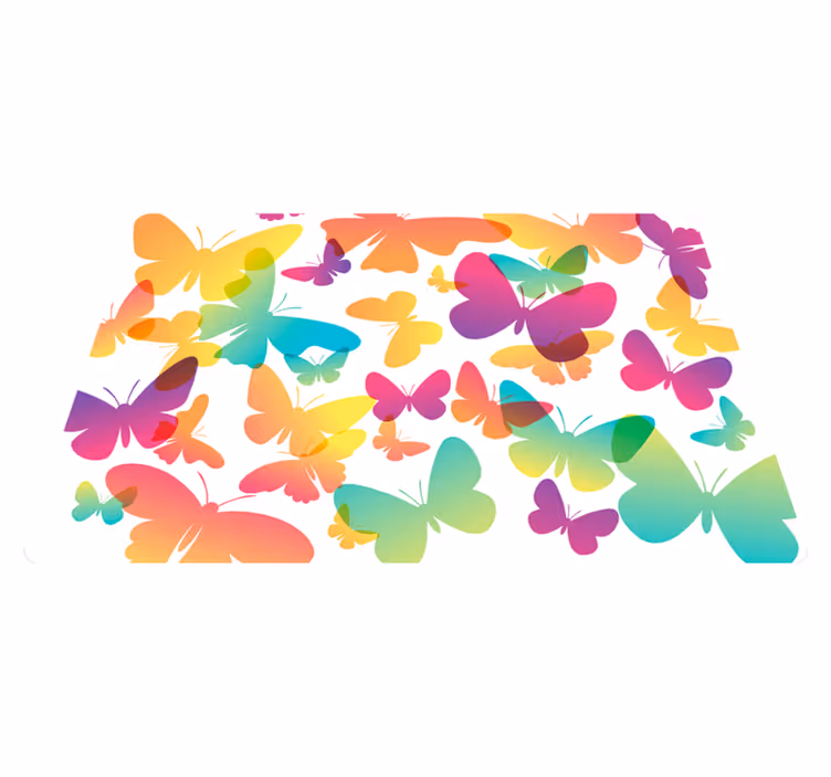 Χαλί με εκτύπωση ζώου σε gradient πεταλούδες - TenStickers