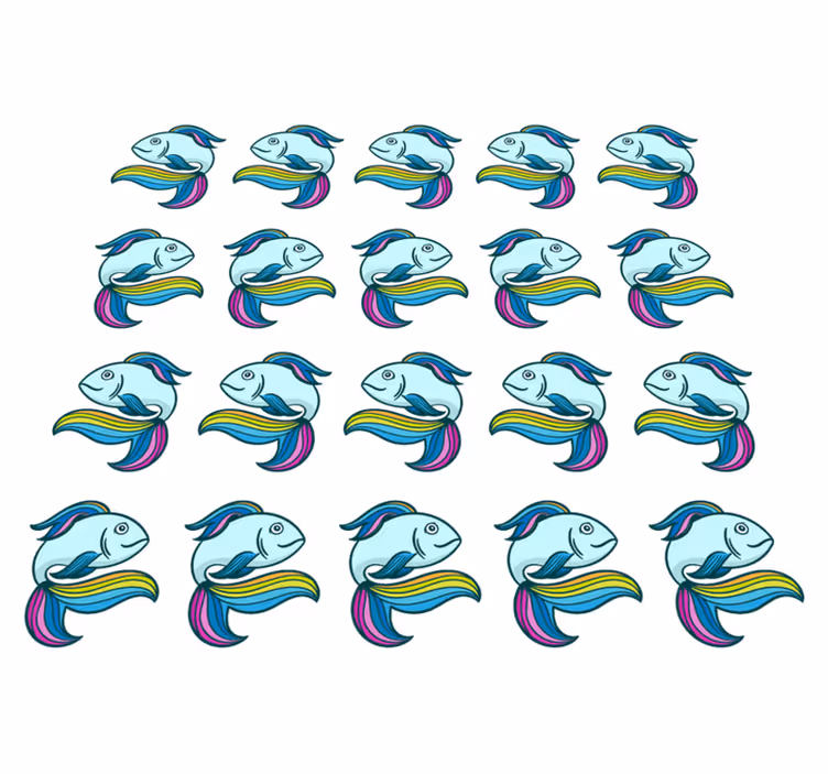 Χαλί με εκτύπωση ζώου ψάρι μπλε νέον - TenStickers