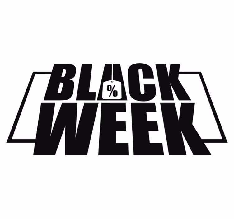 Μαύρο χαλί βινυλίου Παρασκευής για βιτρίνα black week - TenStickers