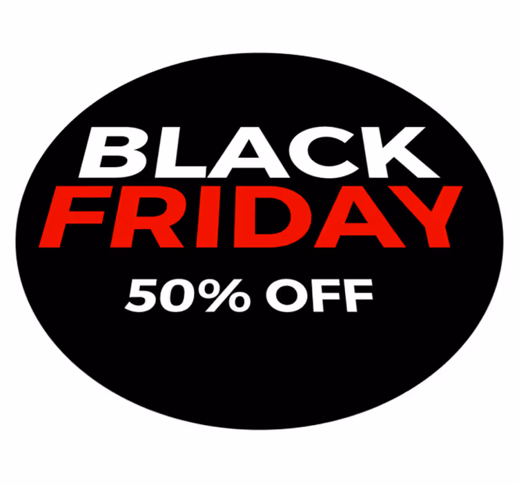 Μαύρο χαλί βινυλίου Παρασκευής 50% έκπτωση black friday - TenStickers
