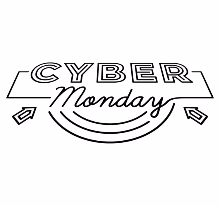 Μαύρο χαλί βινυλίου Παρασκευής βέλη cyber monday - TenStickers