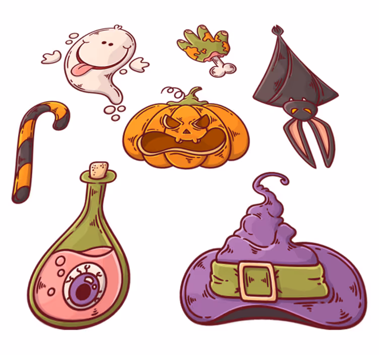 Χαλί βινυλίου Απόκριες με φιγούρες halloween - TenStickers