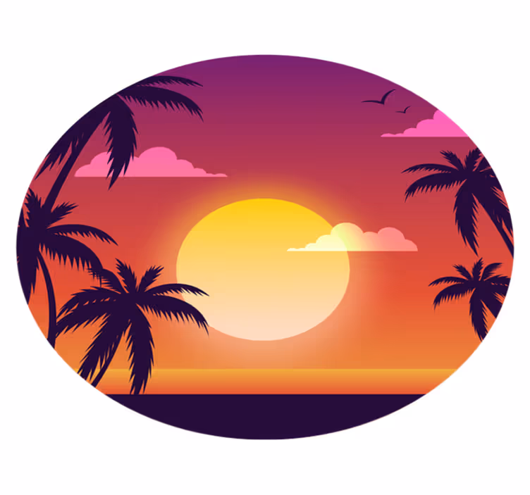 Χαλί φύσης ηλιοβασίλεμα 70's - TenStickers