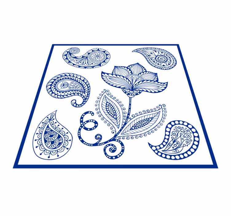Χαλί φύσης με βοτανικό σχέδιο paisley - TenStickers