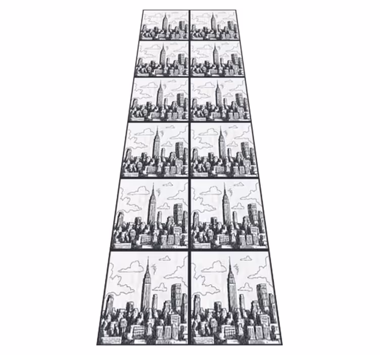 Χαλί κρεβατοκάμαρας nyc σκίτσο κολάζ - TenStickers