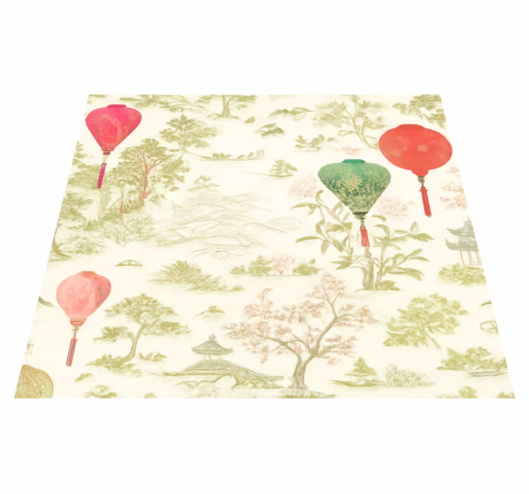 Χαλί κρεβατοκάμαρας Ανατολικού Τοπίου chinoiserie - TenStickers