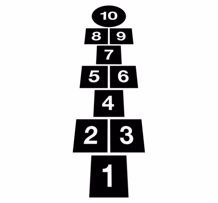 Παιχνίδι βινυλίου χαλί τετράγωνα χοροπηδήματος - TenStickers